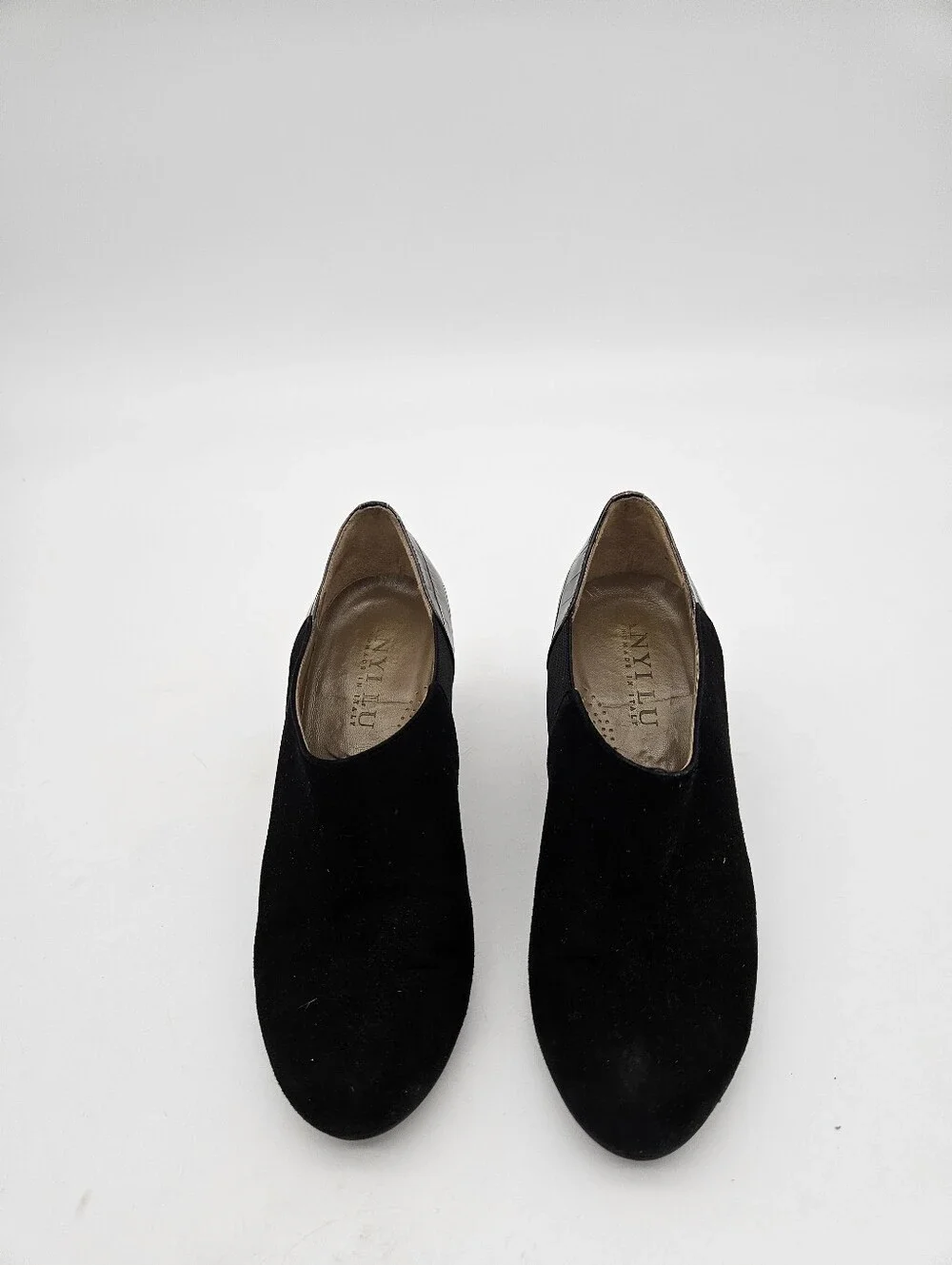 Anyi Lu Jessie  Suede Wedge Bootie Black Gray Women's Size 5